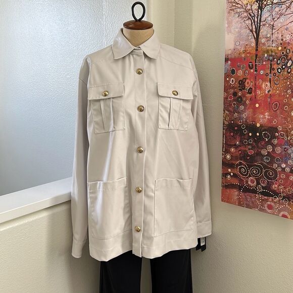 PINKO Piero Jacket White Made in Italy Size 8 - Picture 1 of 13